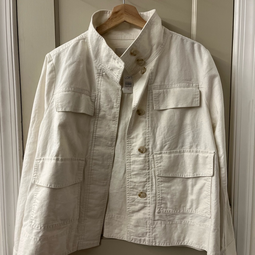Ann Taylor Loft Linen/Cotton Utility Coat Sz. M *New With Tags*